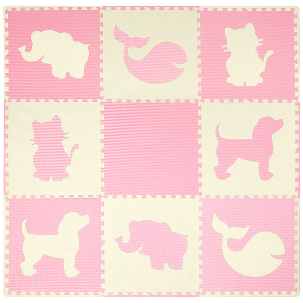 Puppy Play Mat with Detachable and Interchangeable Toys 23”x20” Pink Dog  Playmat
