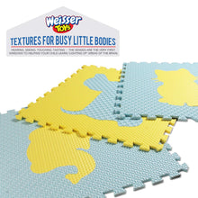 Kids Puzzle Exercise Play Mat with Textures and Borders - Jumbo Size 73" x 73" - Yellow/blue